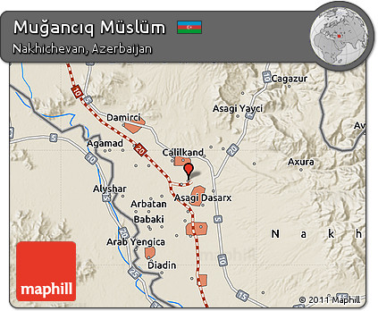 Shaded Relief Map of Muğancıq Müslüm
