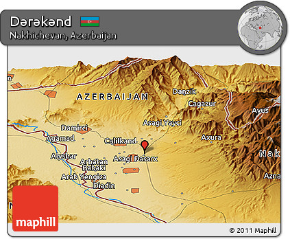 Physical Panoramic Map of Dǝrǝkǝnd