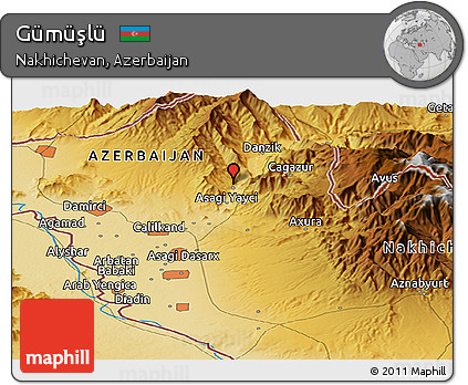 Physical Panoramic Map of Gümüşlü