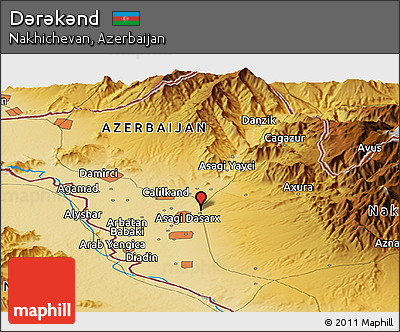 Physical Panoramic Map of Dǝrǝkǝnd