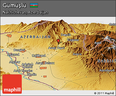 Physical Panoramic Map of Gümüşlü