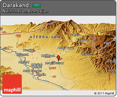 Physical Panoramic Map of Dǝrǝkǝnd