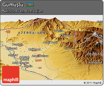 Physical Panoramic Map of Gümüşlü