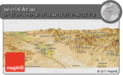 Satellite Panoramic Map of the Area around 39° 30' 19" N, 45° 7' 30" E