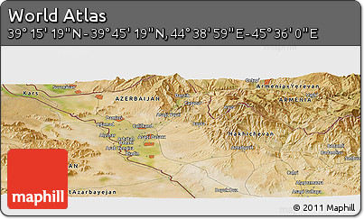Satellite Panoramic Map of the Area around 39° 30' 19" N, 45° 7' 30" E