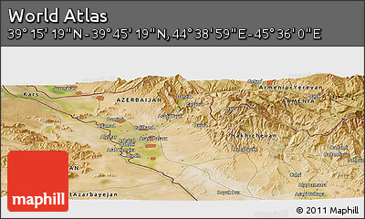 Satellite Panoramic Map of the Area around 39° 30' 19" N, 45° 7' 30" E