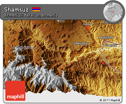 Physical 3D Map of Shamsuz
