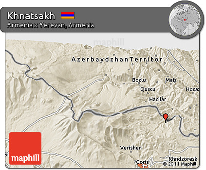 Shaded Relief 3D Map of Khnatsakh