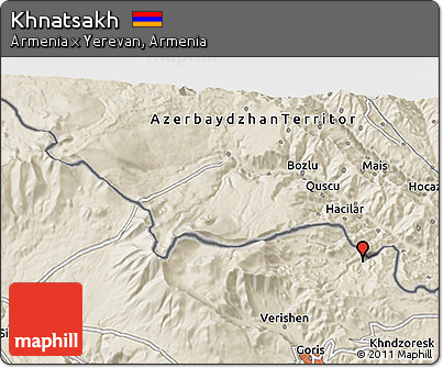 Shaded Relief 3D Map of Khnatsakh