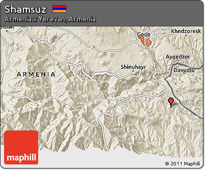 Shaded Relief 3D Map of Shamsuz