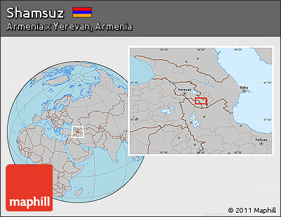 Gray Location Map of Shamsuz