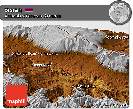 Physical Panoramic Map of Sisian