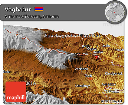 Physical Panoramic Map of Vaghatur