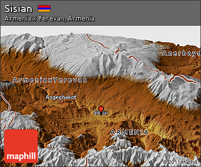 Physical Panoramic Map of Sisian