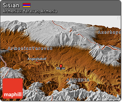 Physical Panoramic Map of Sisian