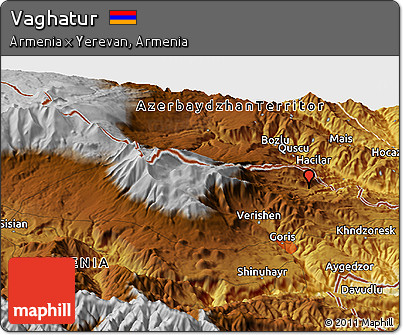Physical Panoramic Map of Vaghatur