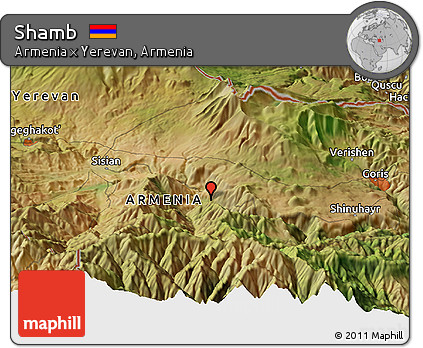 Satellite Panoramic Map of Shamb