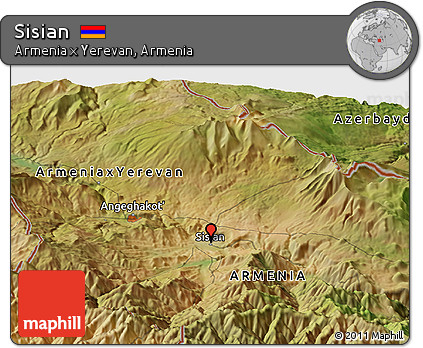 Satellite Panoramic Map of Sisian