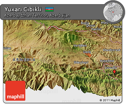 Satellite Panoramic Map of Yuxarı Cibikli