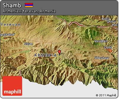Satellite Panoramic Map of Shamb