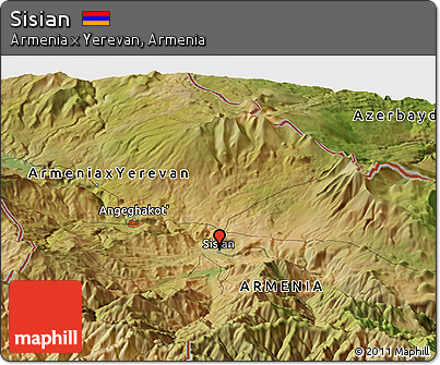 Satellite Panoramic Map of Sisian