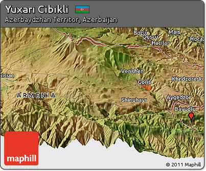 Satellite Panoramic Map of Yuxarı Cibikli