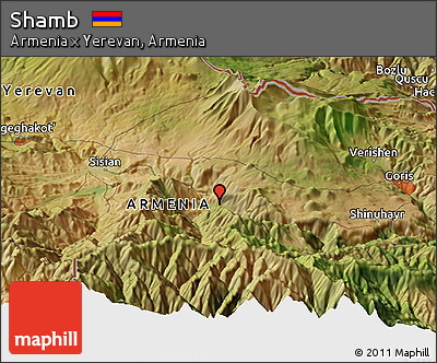 Satellite Panoramic Map of Shamb