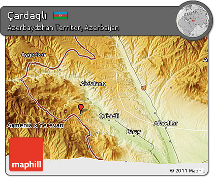 Physical 3D Map of Çardaqlı