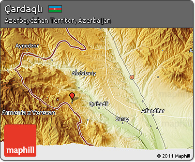 Physical 3D Map of Çardaqlı