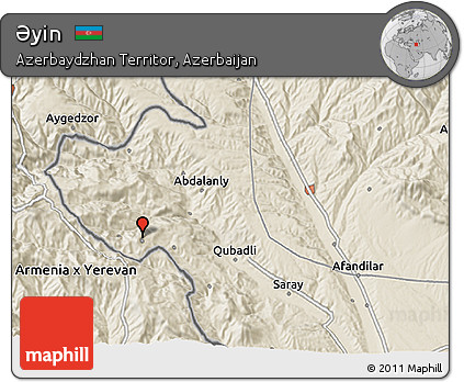 Shaded Relief 3D Map of Əyin