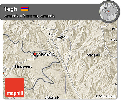 Shaded Relief 3D Map of Tegh