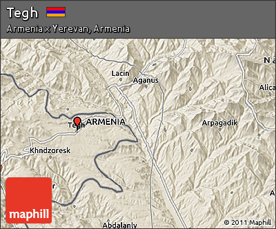 Shaded Relief 3D Map of Tegh