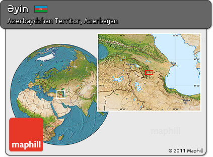 Satellite Location Map of Əyin