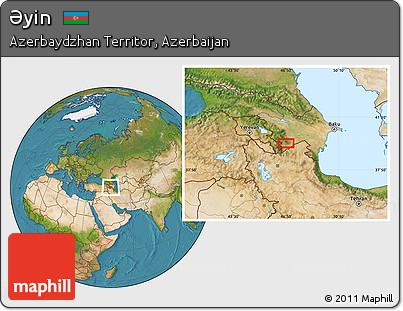 Satellite Location Map of Əyin