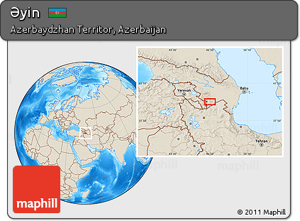 Shaded Relief Location Map of Əyin
