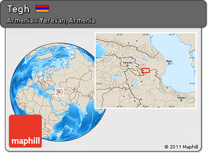 Shaded Relief Location Map of Tegh