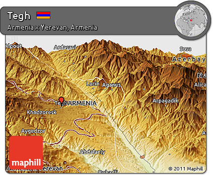 Physical Panoramic Map of Tegh