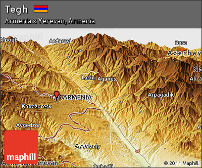 Physical Panoramic Map of Tegh