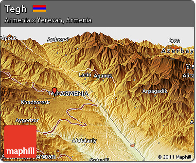 Physical Panoramic Map of Tegh