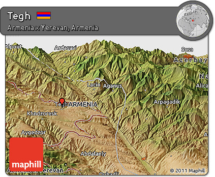 Satellite Panoramic Map of Tegh