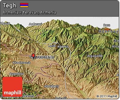 Satellite Panoramic Map of Tegh