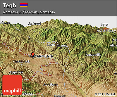 Satellite Panoramic Map of Tegh