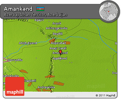 Physical 3D Map of Amankǝnd