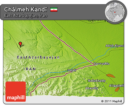 Physical 3D Map of Chālmeh Kandī