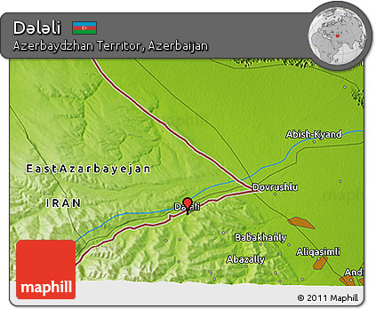 Physical 3D Map of Dǝlǝli