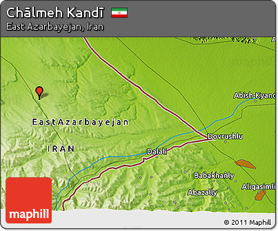 Physical 3D Map of Chālmeh Kandī