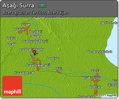 Physical 3D Map of Aşağı Surra