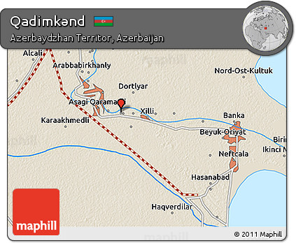 Shaded Relief 3D Map of Qadimkǝnd