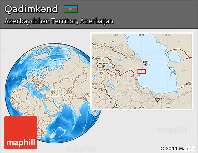 Shaded Relief Location Map of Qadimkǝnd