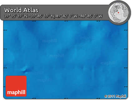 Physical Map of the Area around 39° 30' 19" N, 49° 13' 30" W